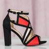 Czerwono - czarne sandały na słupku Raffaele - Obuwie