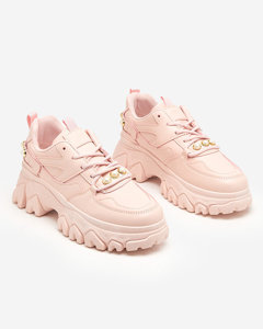 Damskie buty sportowe sneakersy w kolorze różowym Martik - Obuwie