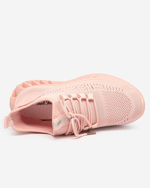 Damskie różowe tkaninowe buty sportowe Shann- Obuwie