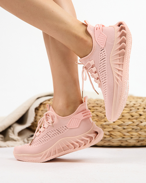 Damskie różowe tkaninowe buty sportowe Shann- Obuwie