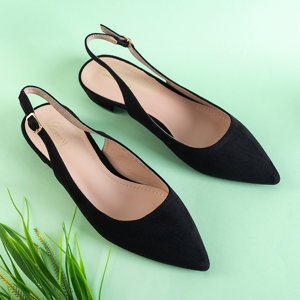 Damskie sandały z noskiem w szpic w czarnym kolorze Latifa - Obuwie