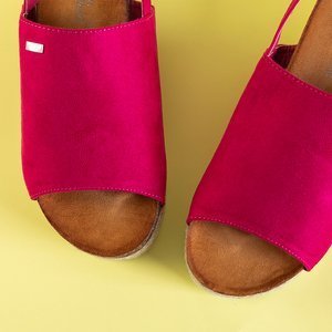 Fuksjowe damskie sandały na platformie Kirala- Obuwie
