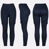 Granatowe damskie spodnie materiałowe tregginsy - Spodnie