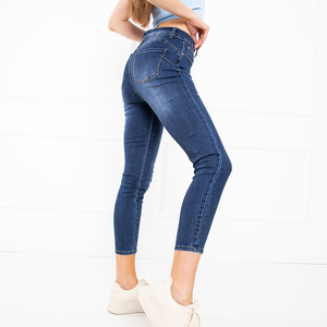 Granatowe jeansy damskie - Odzież