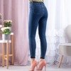 Granatowe jeansy z wysokim stanem - Spodnie