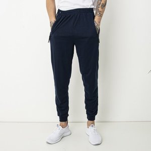Granatowe męskie spodnie dresowe - Odzież