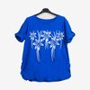 Kobaltowa tunika damska z kwiatkami - Odzież