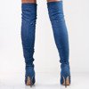 Kozaki na szpilce w kolorze niebieskim a'la jeans Feritina - Obuwie