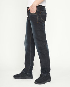 Męskie czarne jeansy - Odzież