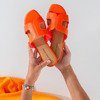 Neonowe pomarańczowe damskie klapki Hemilda - Obuwie