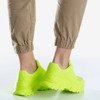 Neonowe żółte sneakersy damskie na masywnej podeszwie Lera - Obuwie
