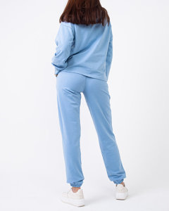 Niebieski damski sportowy komplet dresowy- Odzież