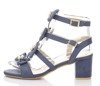 Niebieskie damskie sandały z kokardkami Aura - Obuwie