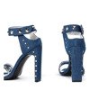 Niebieskie sandały na wysokim słupku Ibbie - Obuwie