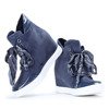Niebieskie sneakersy na krytym koturnie Serenity - Obuwie