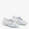 OUTLET Białe damskie sportowe buty z cekinami Polja - Obuwie