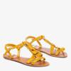 OUTLET Musztardowe sandały z frędzelkami Minikria - Obuwie