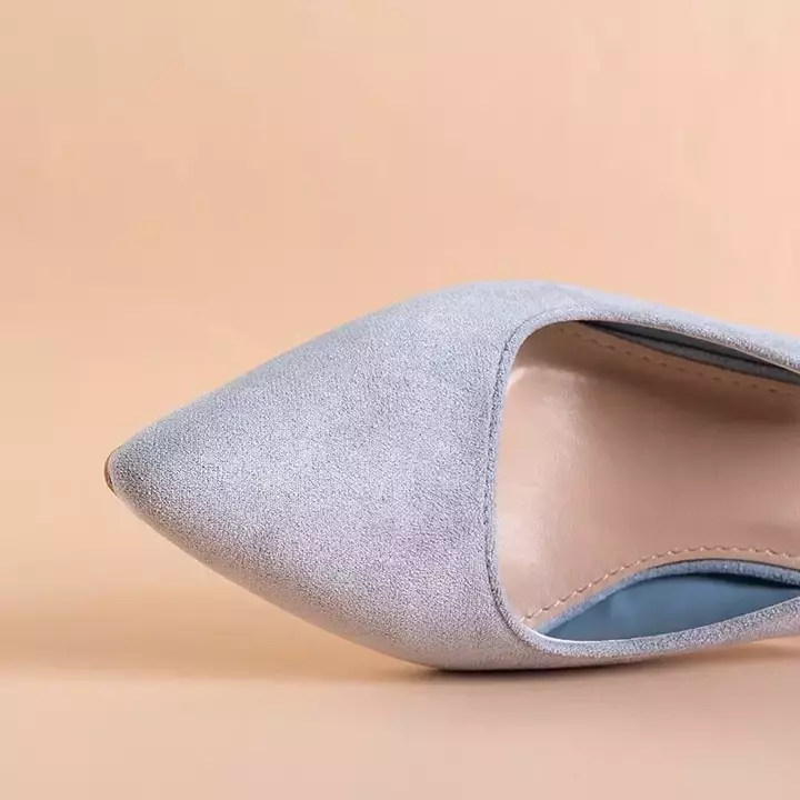 OUTLET Niebieskie damskie sandały na słupku Siofra - Obuwie