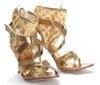OUTLET Złote sandały z cholewką Golda - Obuwie