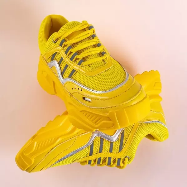 OUTLET Żółte damskie buty sportowe na masywnej podeszwie Londi - Obuwie