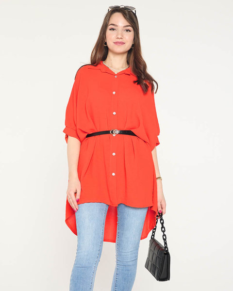 Pomarańczowa koszula damska tunika - Odzież