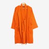 Pomarańczowy sweter kardigan z kapturem - Odzież