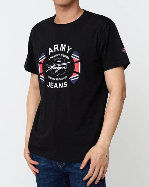 Royalfashion Czarny męski t-shirt z nadrukiem