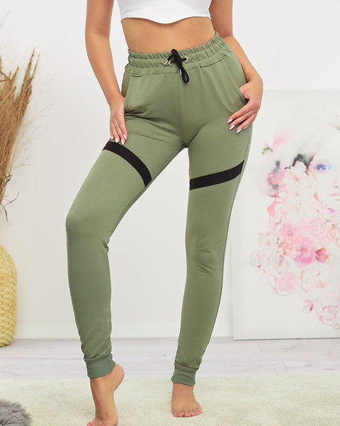 Royalfashion Damskie spodnie dresowe w kolorze zielonym