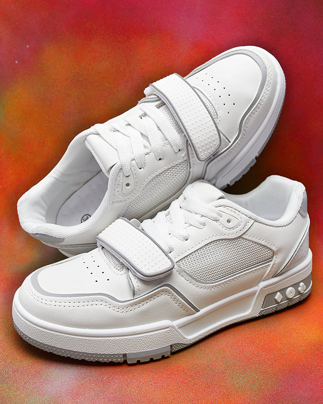Royalfashion Sportowe sneakersy damskie w biało- szarym kolorze Xirrat