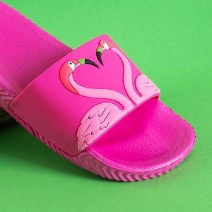 Różowe dziecięce klapki z flamingami Finnie - Obuwie 