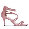 Różowe sandały na niskiej szpilce Joleen - Obuwie