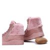 Różowe sneakersy ocieplane Mela - Obuwie