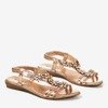 Różowo - złote damskie sandały z kryształkami Crisela - Obuwie