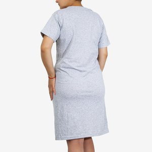Szaro - koralowa koszula nocna ciążowa i do karmienia z printem - Odzież