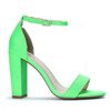 Zielone neonowe sandały na słupku Noemi - Obuwie