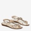 Złote damskie sandały z kryształkami Crisela - Obuwie