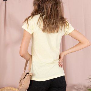 Żółta koszulka z printem damska - Odzież
