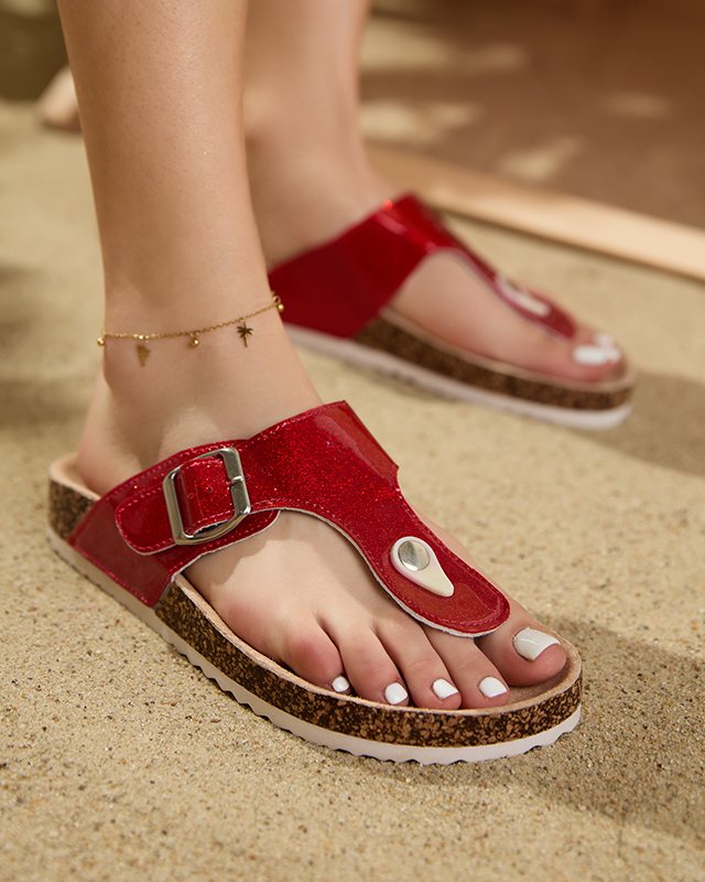 Червоні жіночі шльопанці Елоці - Взуття