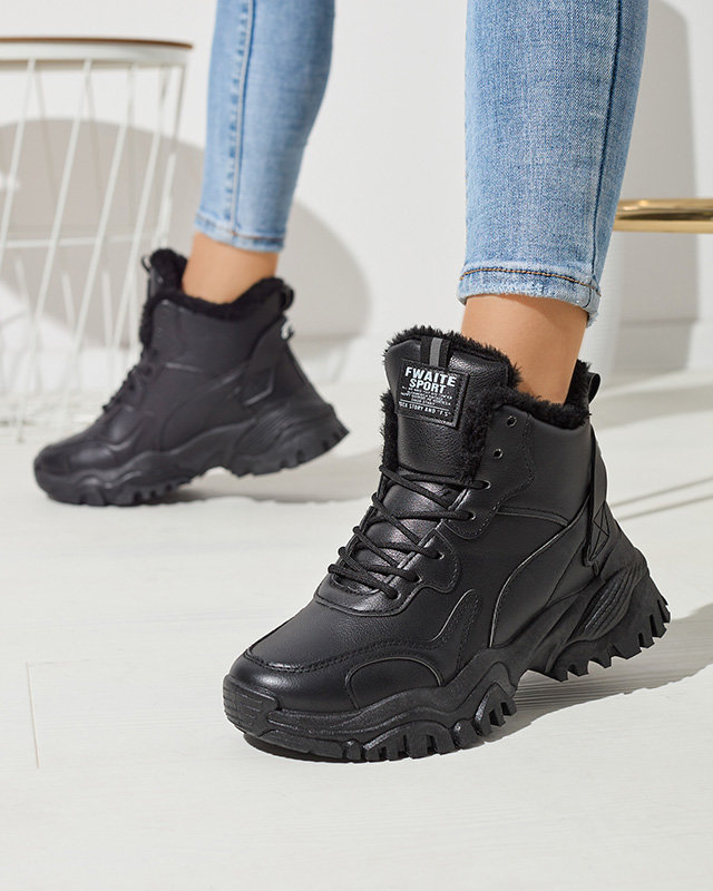 Чорні жіночі утеплені спортивні кросівки Felimoe- Взуття