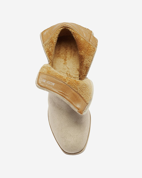 Бежеві жіночі черевики з вирізом Amalan- Взуття