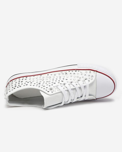 Білі низькі кросівки з фіанітами Toutu - Взуття