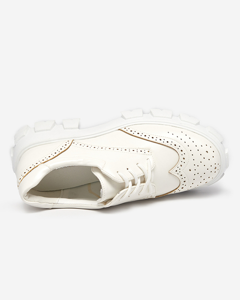 Білі жіночі черевики на шнурівці Uner