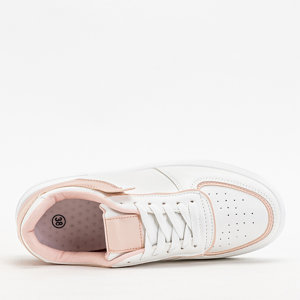 Білі жіночі кросівки з рожевими вставками Sney