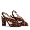 Босоніжки з леопарда на пості з вирізом з еко-замші Angelia - Взуття 1