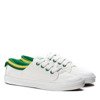Biało-zielone materiałowe tenisówki Martha- Obuwie
