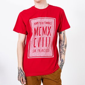 Червона чоловіча футболка з принтом