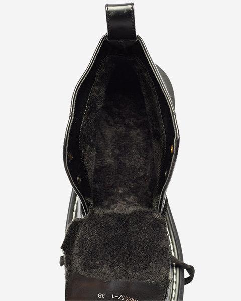 Чорні жіночі черевики з екошкіри на суцільній підошві Tarrafa - Взуття