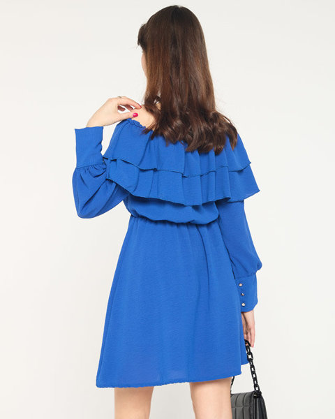 Кобальтово-синя сукня з оборками