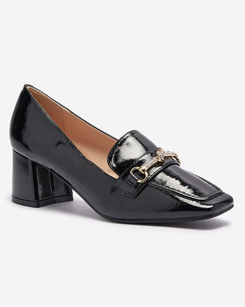 Лаковані жіночі туфлі-мокасини чорного кольору Welmok- Взуття