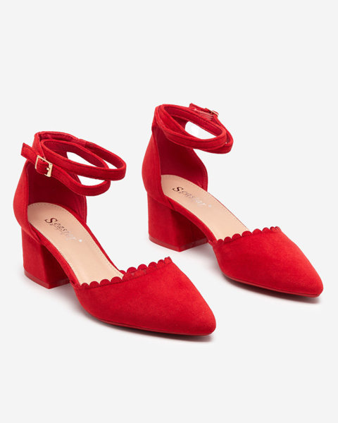 OUTLET Червоні жіночі босоніжки з еко-замші на пост Ametis - Взуття